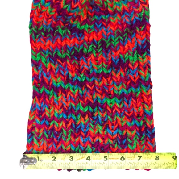 Chunky Ribbed Knit Toboggan Dark Neon Beanie Folded Brim Hat - Picture 16 of 17